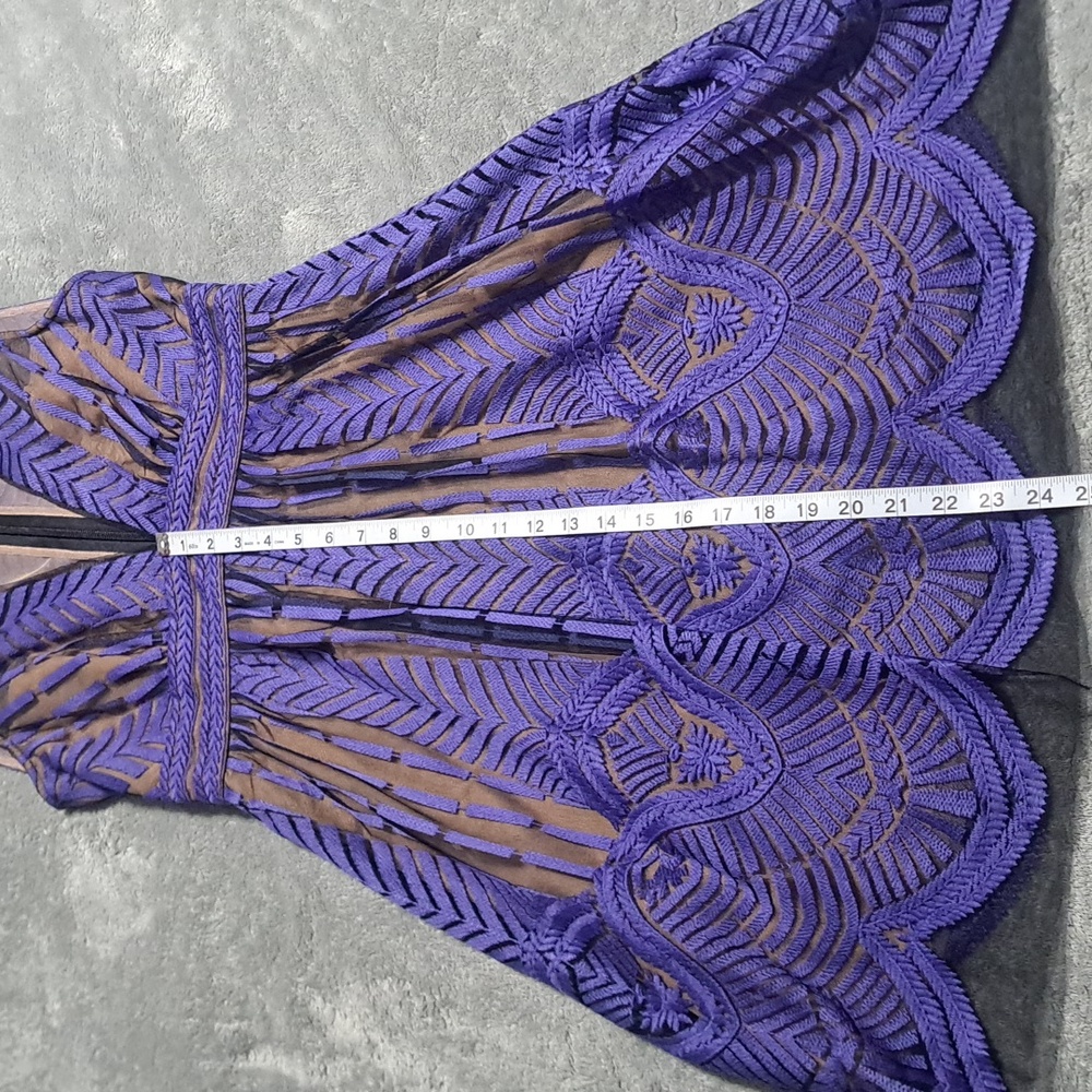 BCBGMaxAzria Navy Patterned Midi Dress - Picture 16 of 16